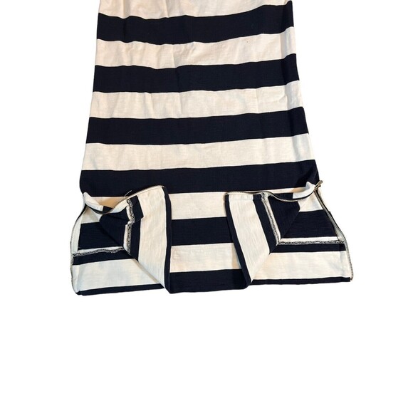 J.Crew Maritime Dress XS Navy Ivory Bold Rugby Stripe 3/4 Sleeve Zipper Shift - Picture 4 of 6